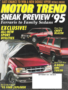 MOTOR TREND 1994 SEPT - COBRA R, F355, HOT VETTES